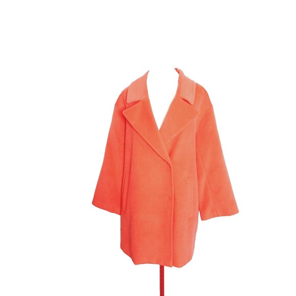 Vince Camuto Womens Coat Size Large Vermilion Red J8441W - Picture 2 of 4